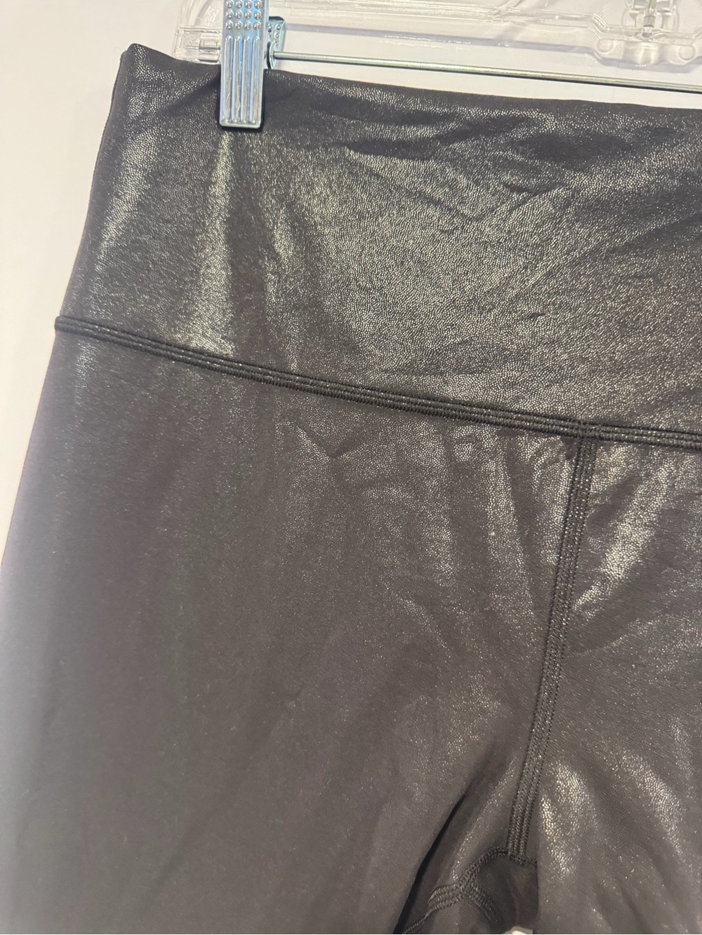 Black Sparkle‎ Lululemon Wunder Train Faux Leather Leggings - Picture 2 of 7